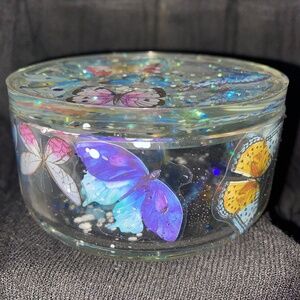 Butterfly wishing jar# oval001